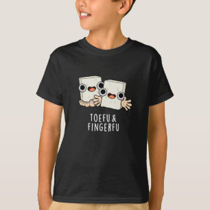 Toefu Fingerfu Funny Food Tofu Pun Dark BG T-Shirt
