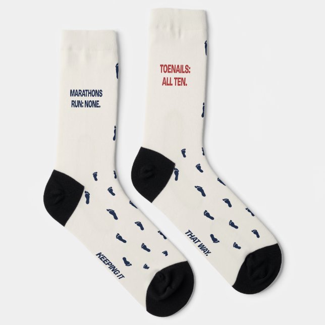Toenails All Ten Funny Socks for a Non-Runner (Right)