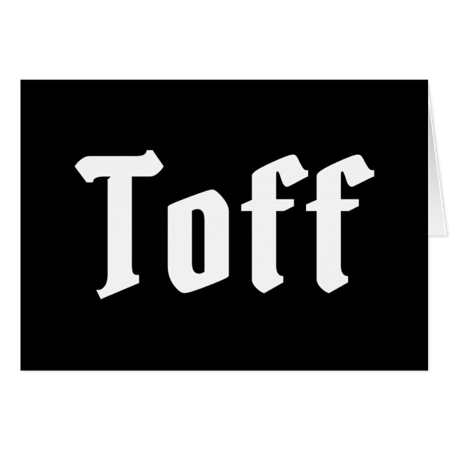 Toff Card (Front Horizontal)