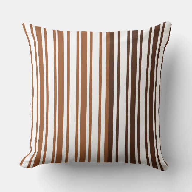 Toffee/Brown Stripe Reversible Decorative Pillow (Front)