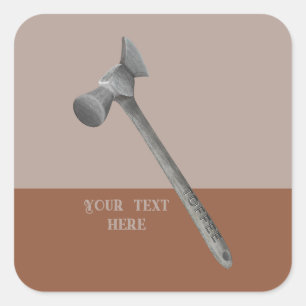 Toffee hammer illustration square sticker