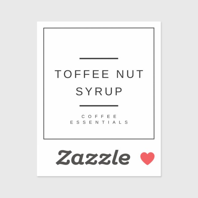 Toffee Nut Syrup Sticker (Sheet)