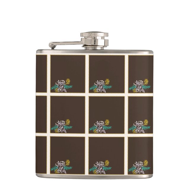 Toffee Rose Hip Flask (Front)