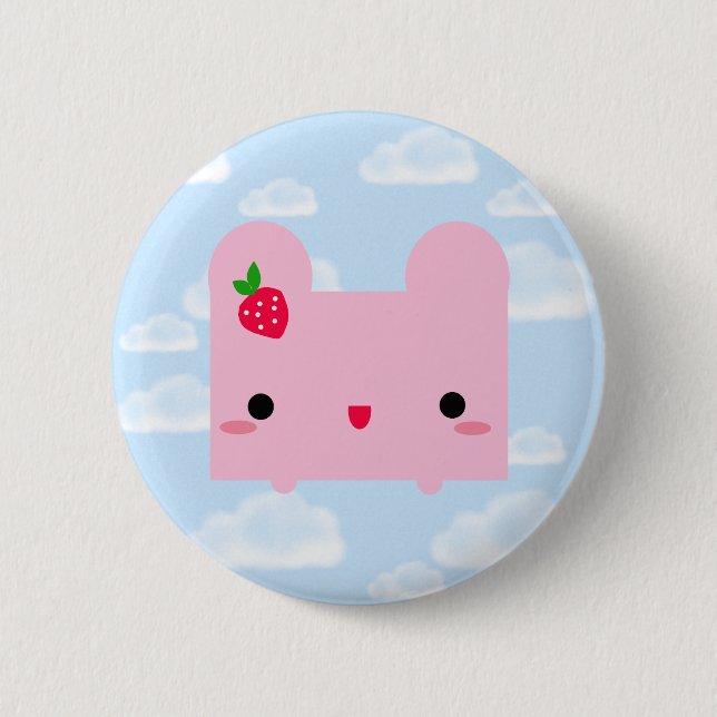 Tofu Bunny 6 Cm Round Badge (Front)