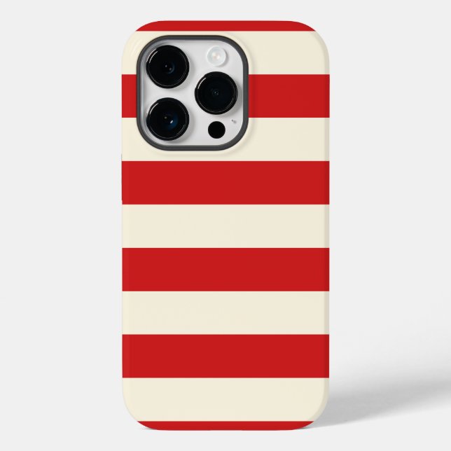 Tofu Cream Postbox Red Stripes Case-Mate iPhone Case (Back)