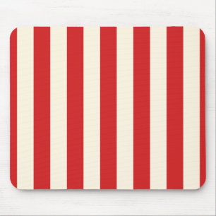 Tofu Cream Postbox Red Stripes Mouse Mat