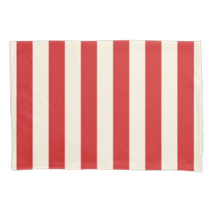 Tofu Cream Postbox Red Stripes Pillowcase
