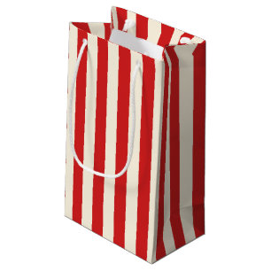 Tofu Cream Postbox Red Stripes Small Gift Bag