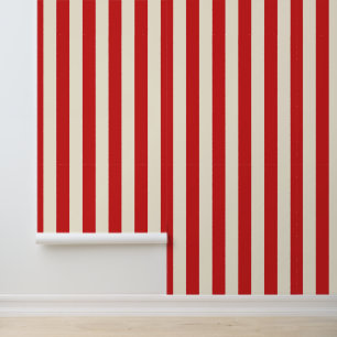 Tofu Cream Postbox Red Stripes Wallpaper