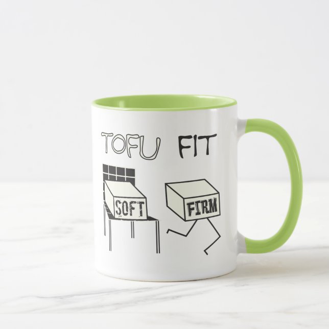 Tofu Fit Funny Running Tofu Soy themed Mug (Right)