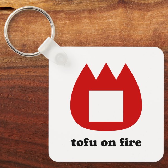 📛 tofu on fire key ring (Front)
