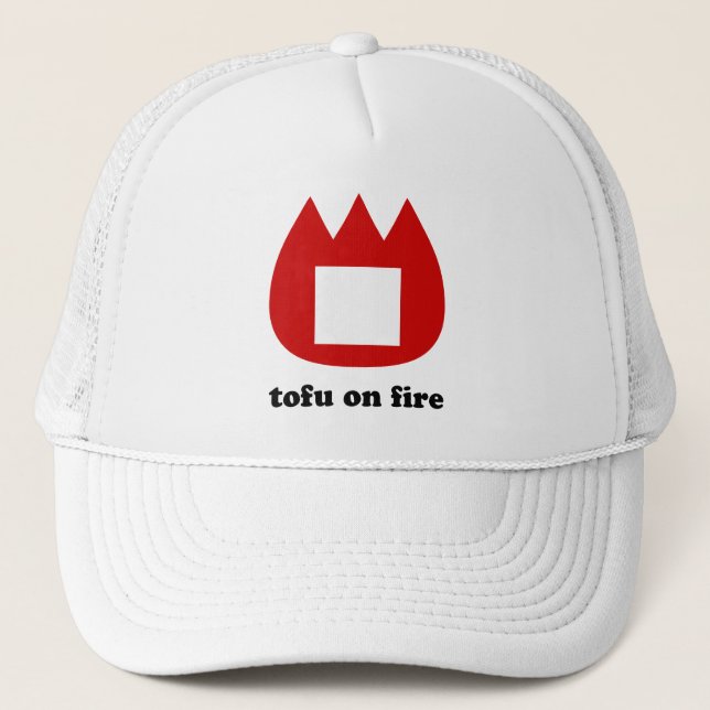 📛 tofu on fire trucker hat (Front)