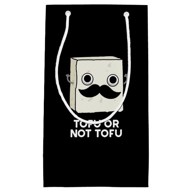 Tofu Or Not Tofu Funny Shakespeare Pun Dark BG Small Gift Bag (Front)