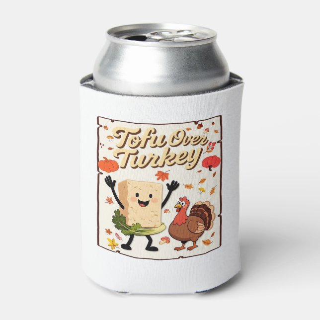 Tofu Over Turkey Classic T-Shirt Can Cooler (Can Front)