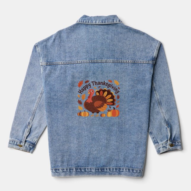 Tofu Over Turkey Classic T-Shirt Denim Jacket (Back)