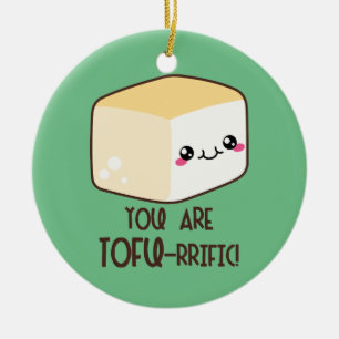Tofu-rrific Emoji Ceramic Tree Decoration