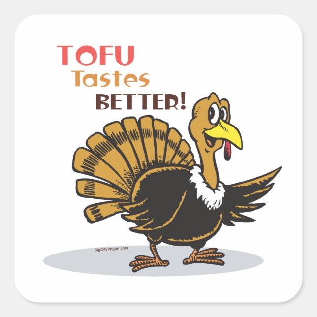 Tofu Thanksgiving Square Sticker (Front)
