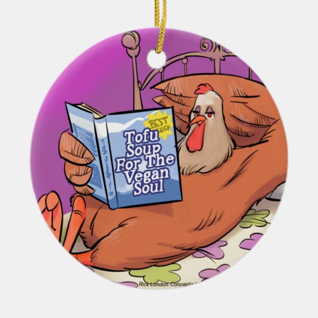 Tofu Vegan Soul Funny Ceramic Tree Decoration (Front)