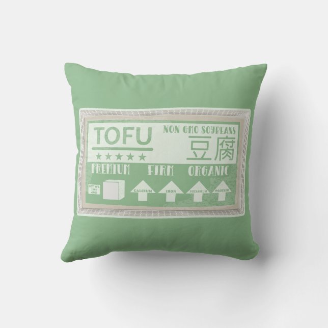 Tofu Vegan Vegetarian food Cushion (Back)