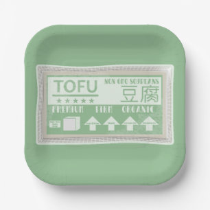 Tofu Vegan Vegetarian food Paper Plate