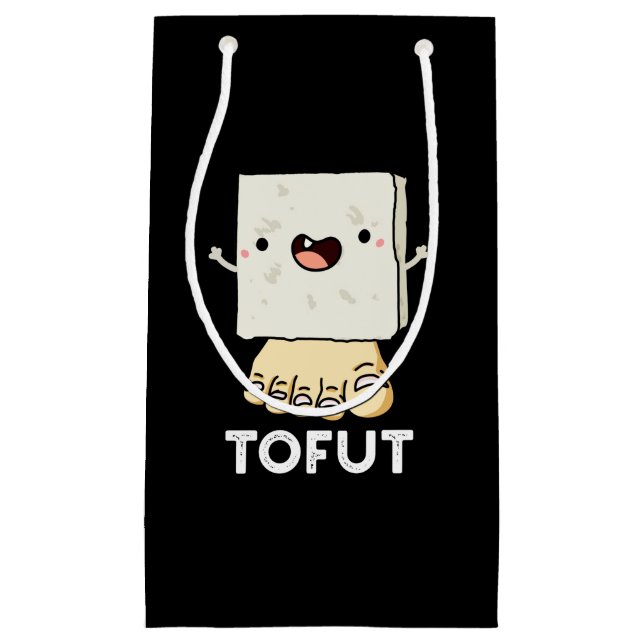 Tofut Funny Tofu Pun Dark BG Small Gift Bag (Front)