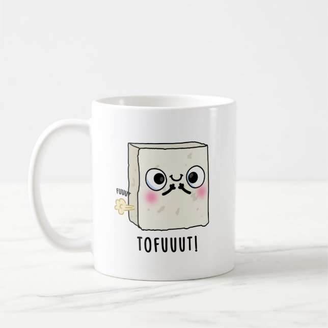 Tofuuut Funny Farting Tofu Pun  Coffee Mug (Left)