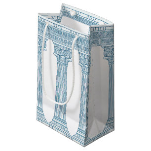 Toga party with Greek meander pattern and columns  Small Gift Bag