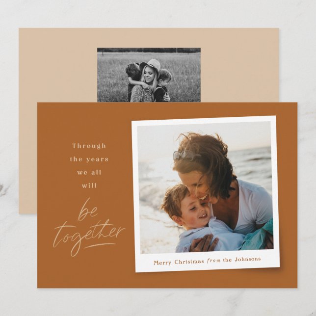 Together 2021 Neutral Photo Christmas Card (Front/Back)