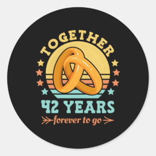 Together 42 Years Forever To Go 42Nd Wedding Anniv Classic Round Sticker