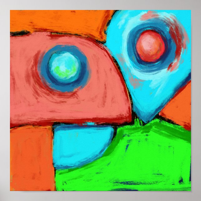 Together, a digital abstract original painting poster (Front)