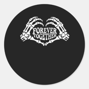 Together A Heart Made Of Skeleton Hands Classic Classic Round Sticker