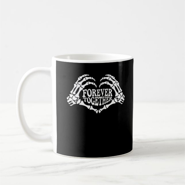 Together A Heart Made Of Skeleton Hands Classic Coffee Mug (Left)