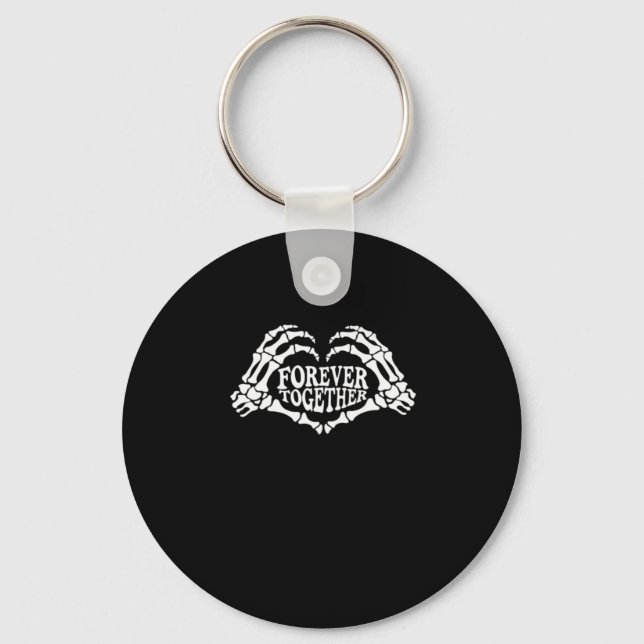 Together A Heart Made Of Skeleton Hands Classic Key Ring (Front)