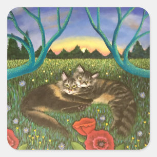 Together again square sticker