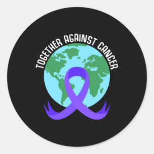 Together Against Cancer Saying For World Cancer Da Classic Round Sticker