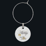 Together Always Wedding Dove Wine Charm<br><div class="desc">Wine Charm. Together Always Wedding Dove with wedding bands and diy text. Makes a great wedding keepsake for the bride and groom. ⭐This Product is 100% Customisable. Graphics and / or text can be added, deleted, moved, resized, changed around, rotated, etc... 99% of my designs in my store are done...</div>