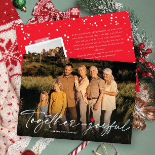 Together And Joyful Handwriting Typography Photo Holiday Card