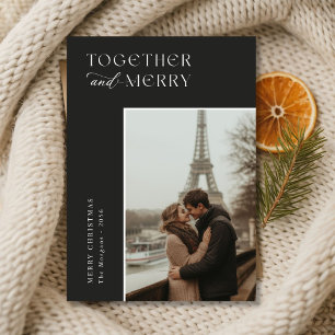 Together and Merry Elegant Family Photo Christmas Holiday Card