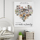 Together Family Love Heart Shape 36 Photo Collage Faux Canvas Print<br><div class="desc">Create your own personalised canvas with 36 of your favourite photos and your family name(s). The photo template is set up to create a photo collage in the shape of a love heart, displaying your pictures in a mix of portrait, landscape and square instragram formats. The design has a white...</div>