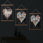 Together Family Name Heart Shape 87 Photo Collage Hanging Tapestry<br><div class="desc">Custom photo display on large wall hanging, further personalised with your family names and custom text, such as "together we make a family". The photo template displays your pictures in a heart shaped photo collages which hold 29 images each, for a total of 87. Your photos are displayed in a...</div>