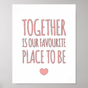 Together - Family Whimsical Art Print in Pink