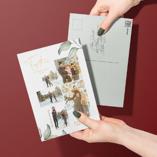 Together For Christmas Photo Gold Foil Holiday Postcard