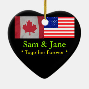 Together Forever Canada & USA Flag Ornament