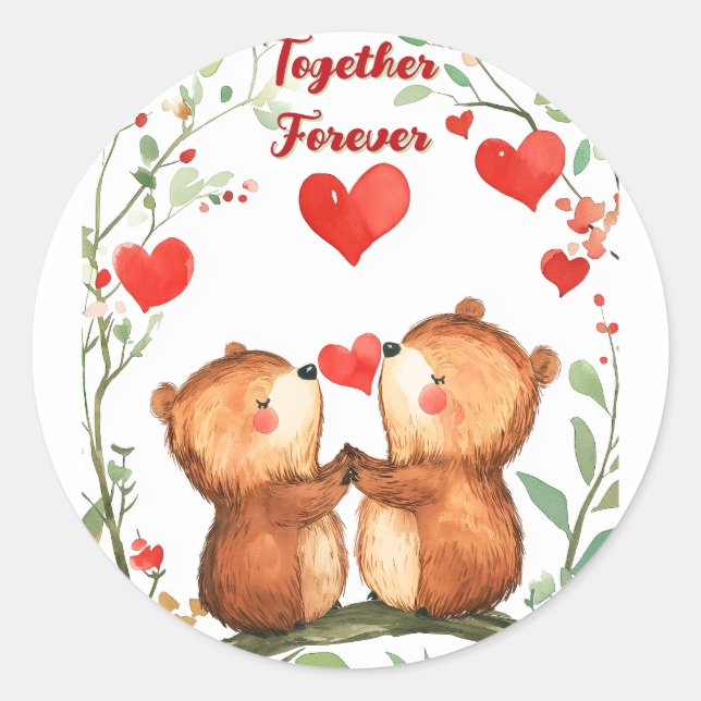 Together Forever Classic Round Sticker (Front)
