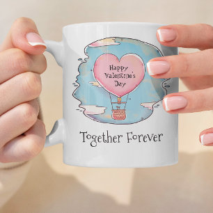 Together Forever Happy Valentines Day Custom Name Coffee Mug