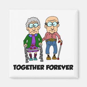 Together Forever Old Couple Anniversary Magnet