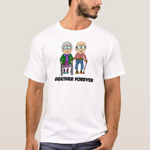 Together Forever Old Couple Funny Cartoon T-Shirt