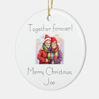 Together Forever Personalised Card Ceramic Tree Decoration