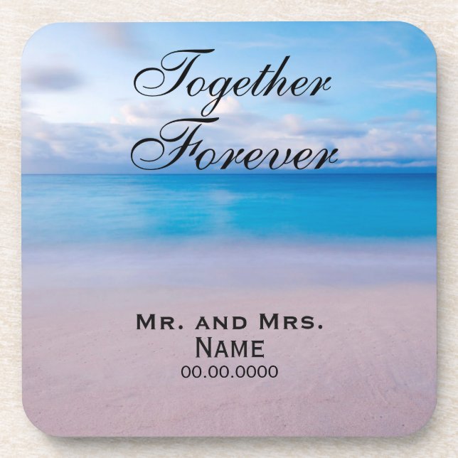 Together Forever Personalised Hard Plastic Coaster (Front)