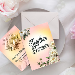 Together Forever Pink and Yellow Sunset Wedding In Invitation